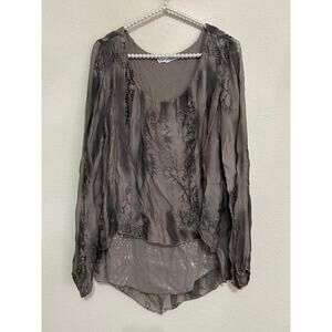 Tempo Paris Size Small Blouse Long Sleeve Witchy Fairy Goth Whimsy Italian Top